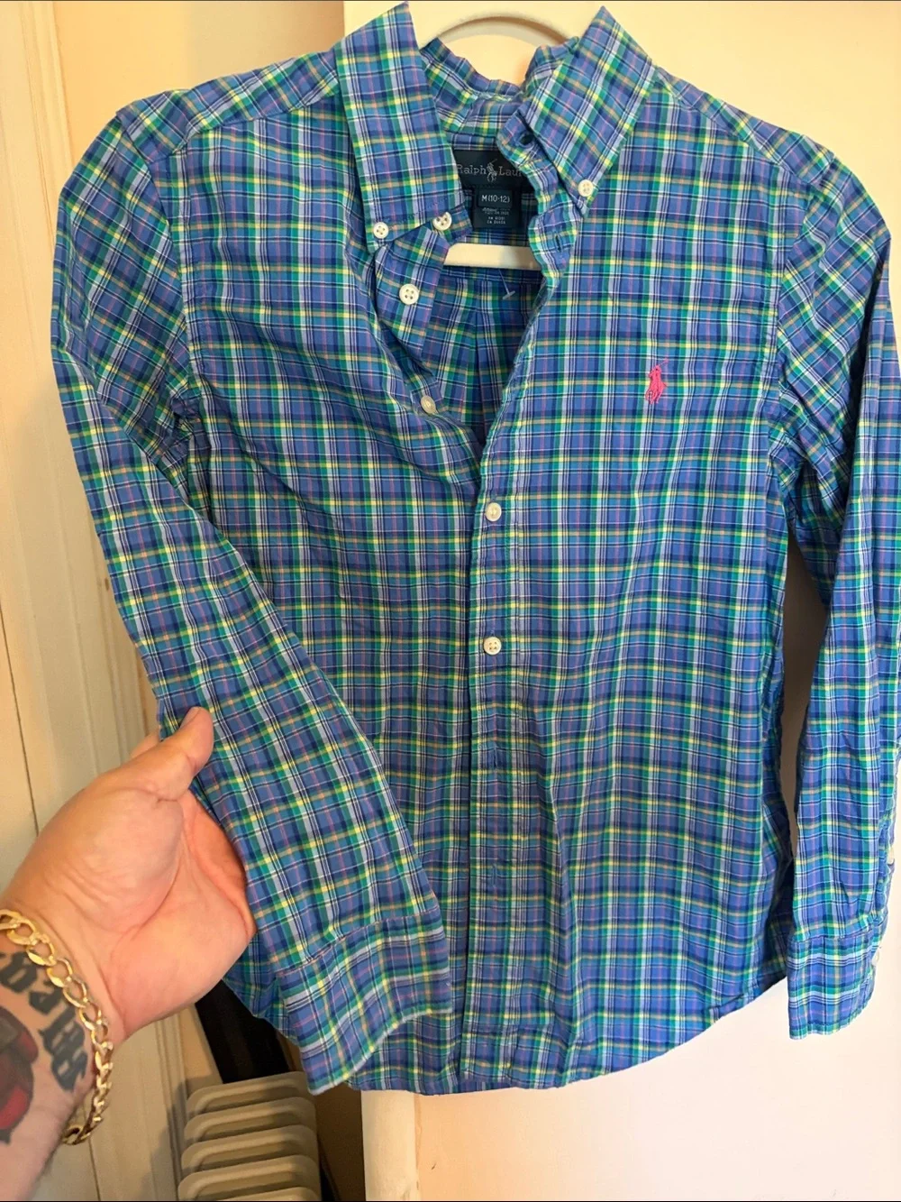 Ralph Lauren Green & Blue Plaid Button-Down Shirt